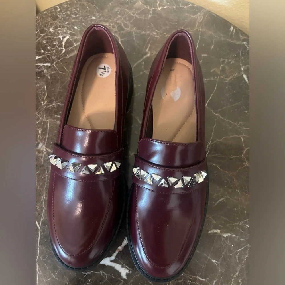 Maroon chunky platform shoes